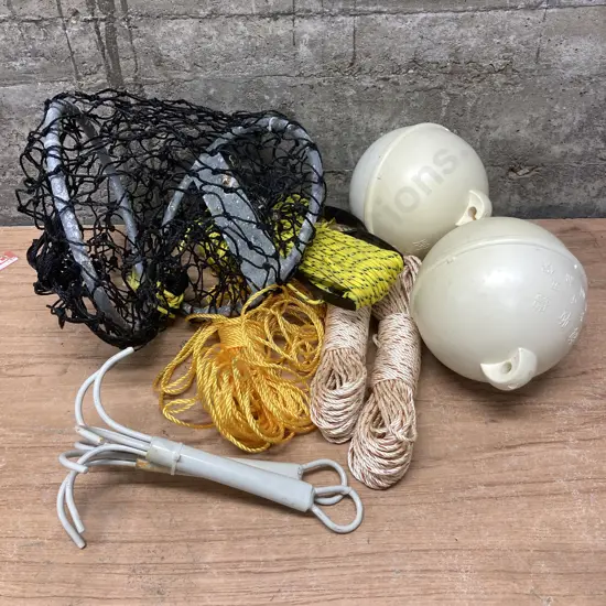 Collapsible Burley Pot, Buoys, Anchors, Ropes